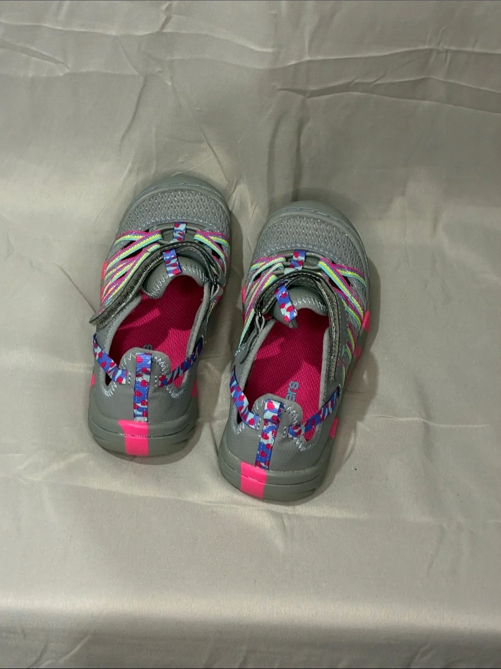Skechers Gray Pink Multi-Color Kids Sandals